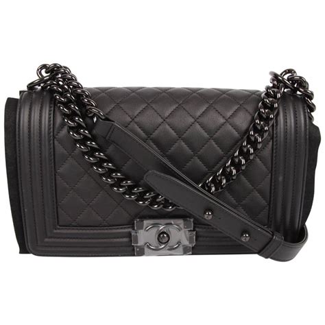 chanel so black boy bag price|large black chanel handbag.